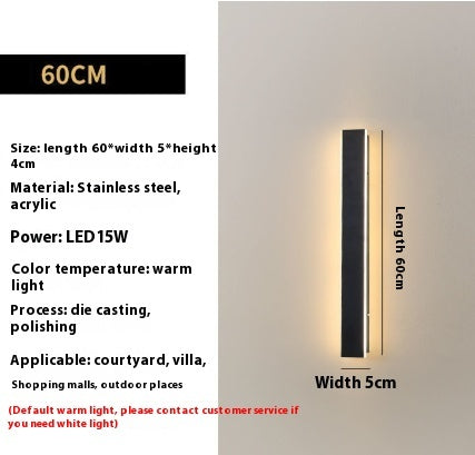 Minimalist Long Waterproof Villa Outdoor Garden Courtyard Outdoor Wall Lamp - globaltradeleader