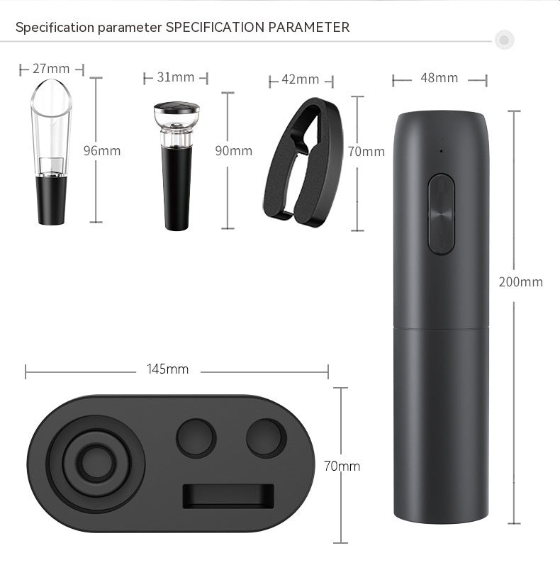 USB Rechargeable Business Gift Anniversary Celebration Storage Base Red Wine Electric Bottle Opener - globaltradeleader