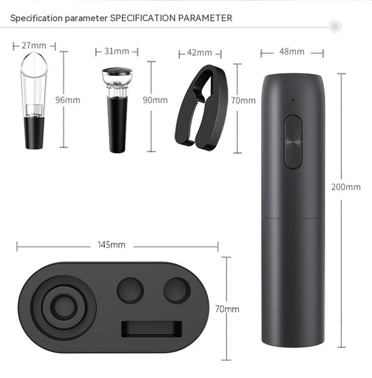 USB Rechargeable Business Gift Anniversary Celebration Storage Base Red Wine Electric Bottle Opener - globaltradeleader