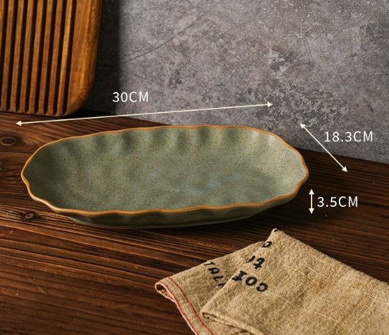 Retro Dish Plate Household Ceramic Bowl - globaltradeleader