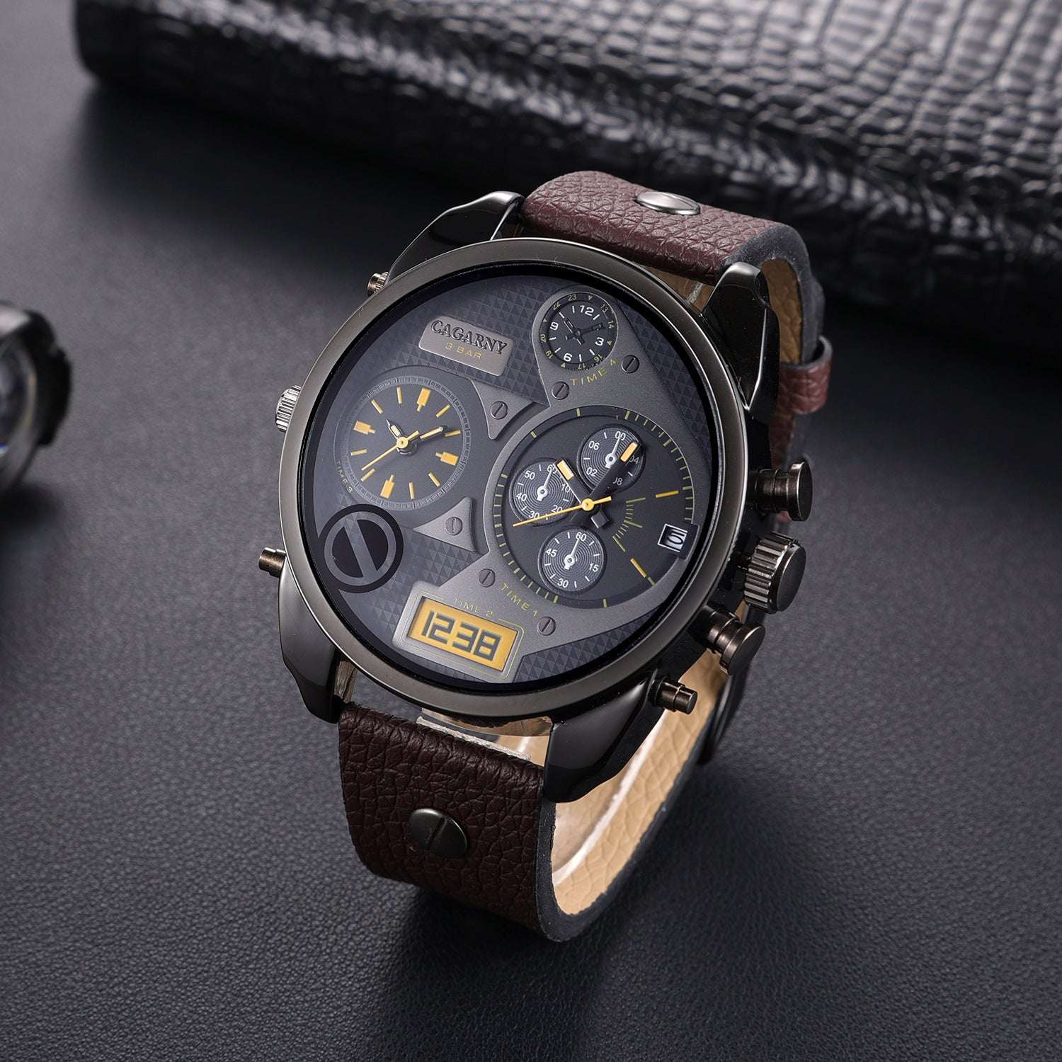 Men's Quartz Watch Double Inserts Casual Fashion - globaltradeleader