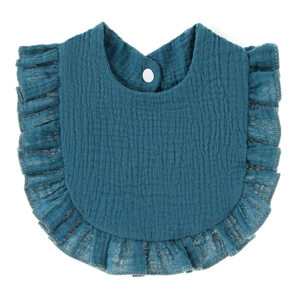 Ruffled Cotton Gauze Lace Bib Saliva Pocket
