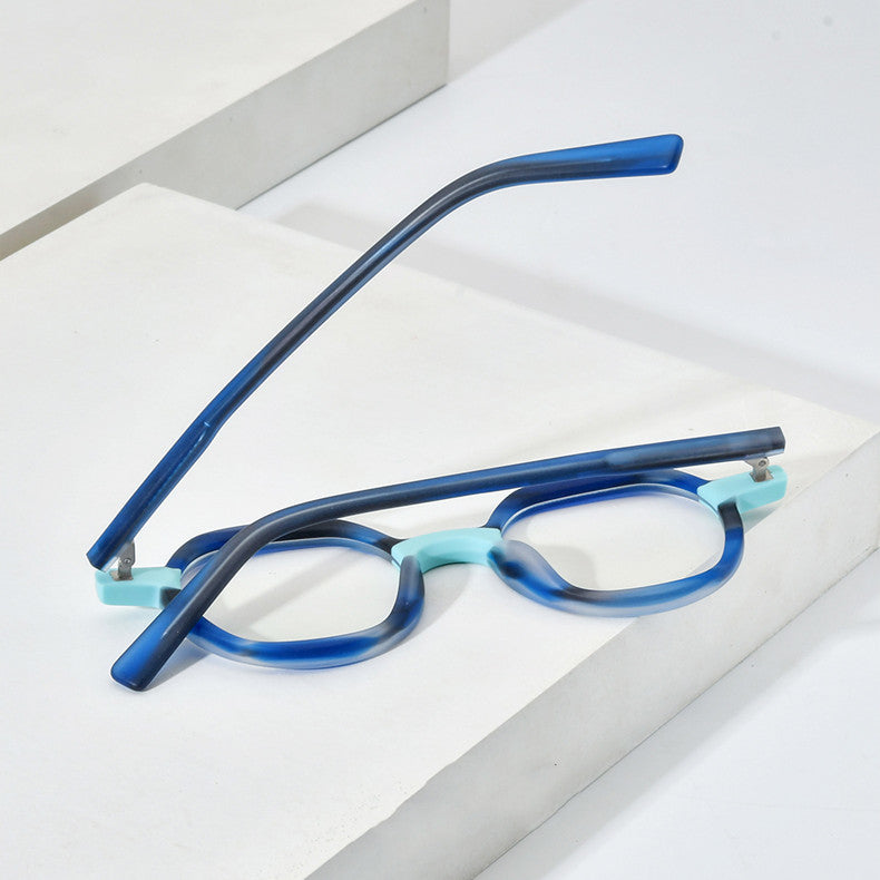 Color Blocking Plate Eyeglass Frame