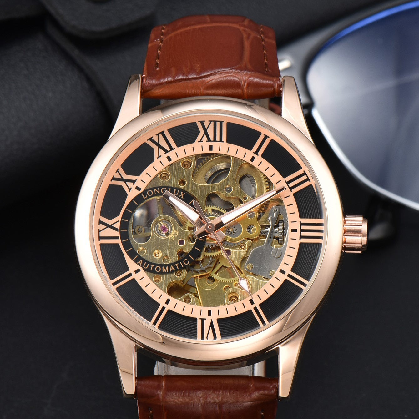 Men's Mechanical Watch Roman Scale Waterproof Fashion Business - globaltradeleader