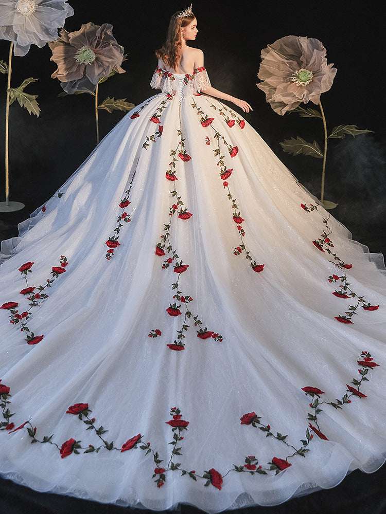 Temperament Bride Bra Trailing Mori Style Wedding Dress - globaltradeleader