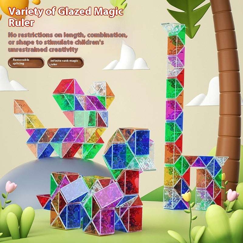 Glass Rubik's Snake Full Set Detachable Toys - globaltradeleader