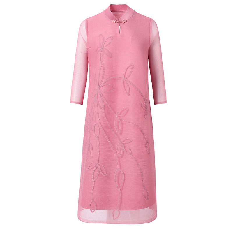 Women's Chinese Style Double Layer Mesh Dress