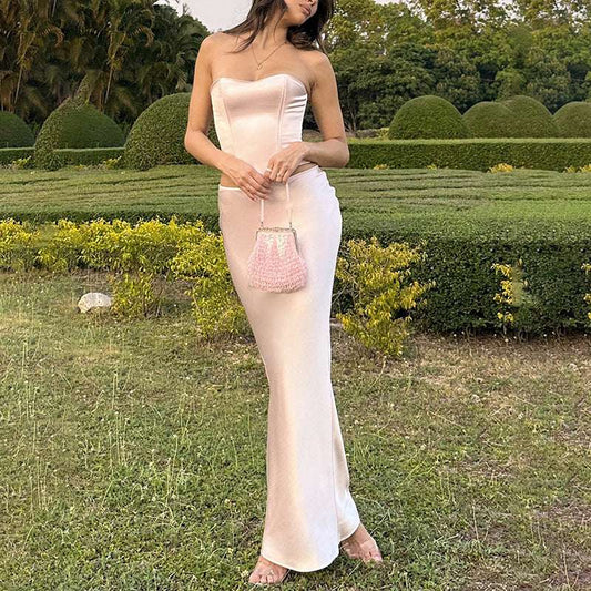 All-matching Sheath Long Satin Skirt - globaltradeleader