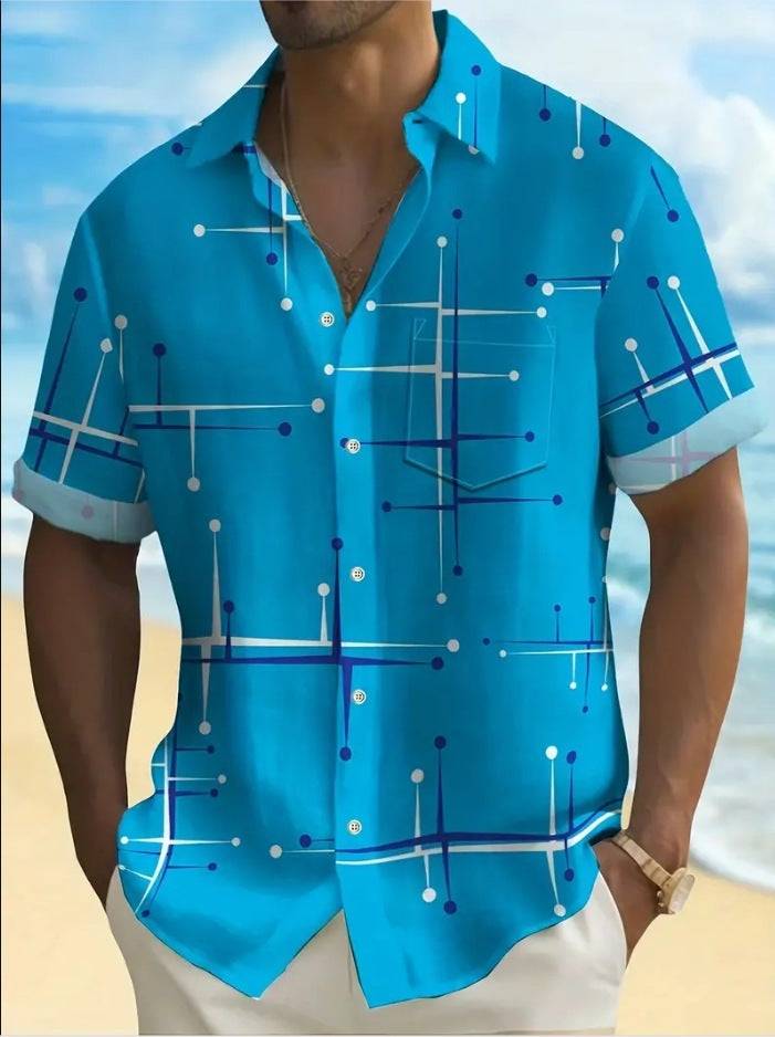 Fashion Printed Shirt Men's Clothing Print Lapel Short Sleeve - globaltradeleader