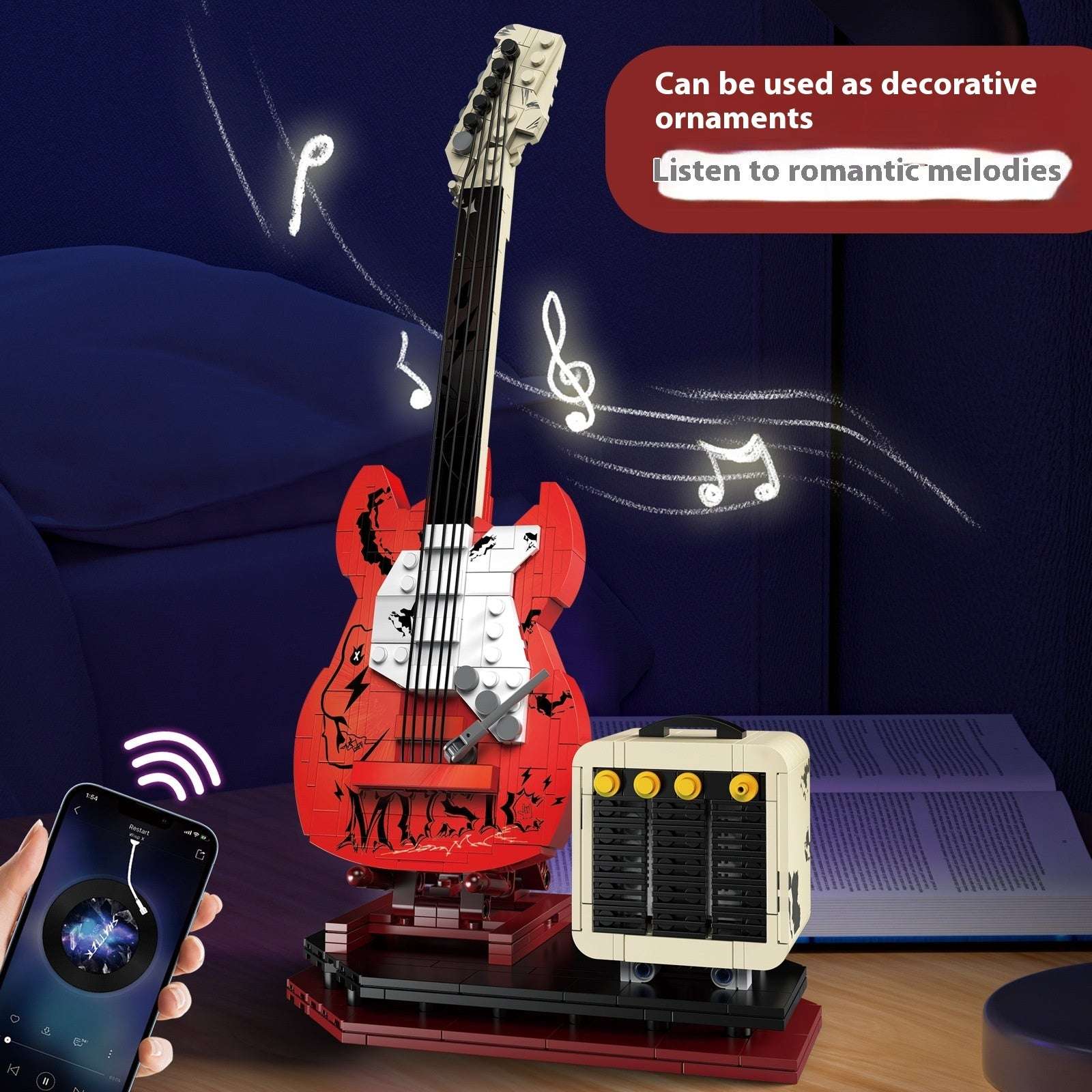 Rock Electric Guitar Music Assembling Building Blocks Creative Toys