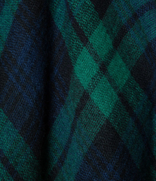 Green Plaid Neutral Acrylic Scarf