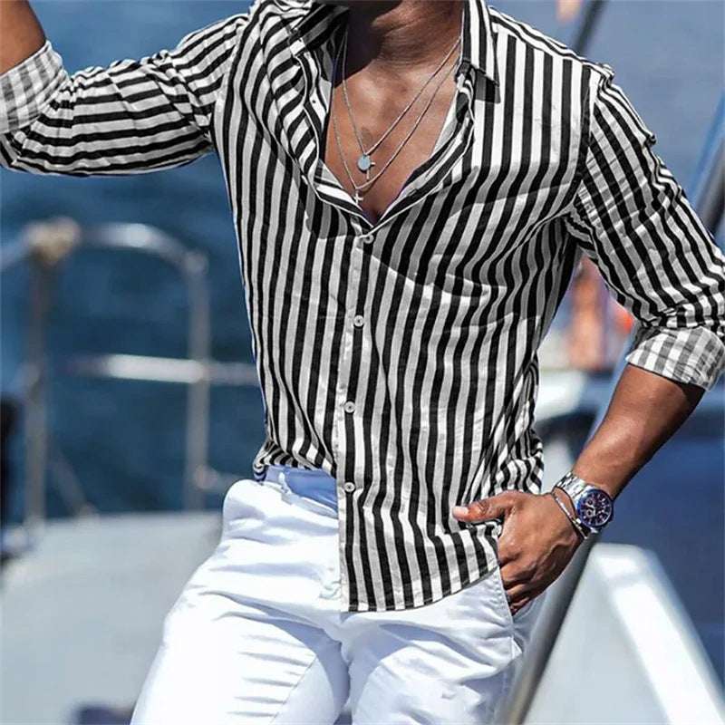 Men's Fashionable Versatile Printed Casual Shirt - globaltradeleader