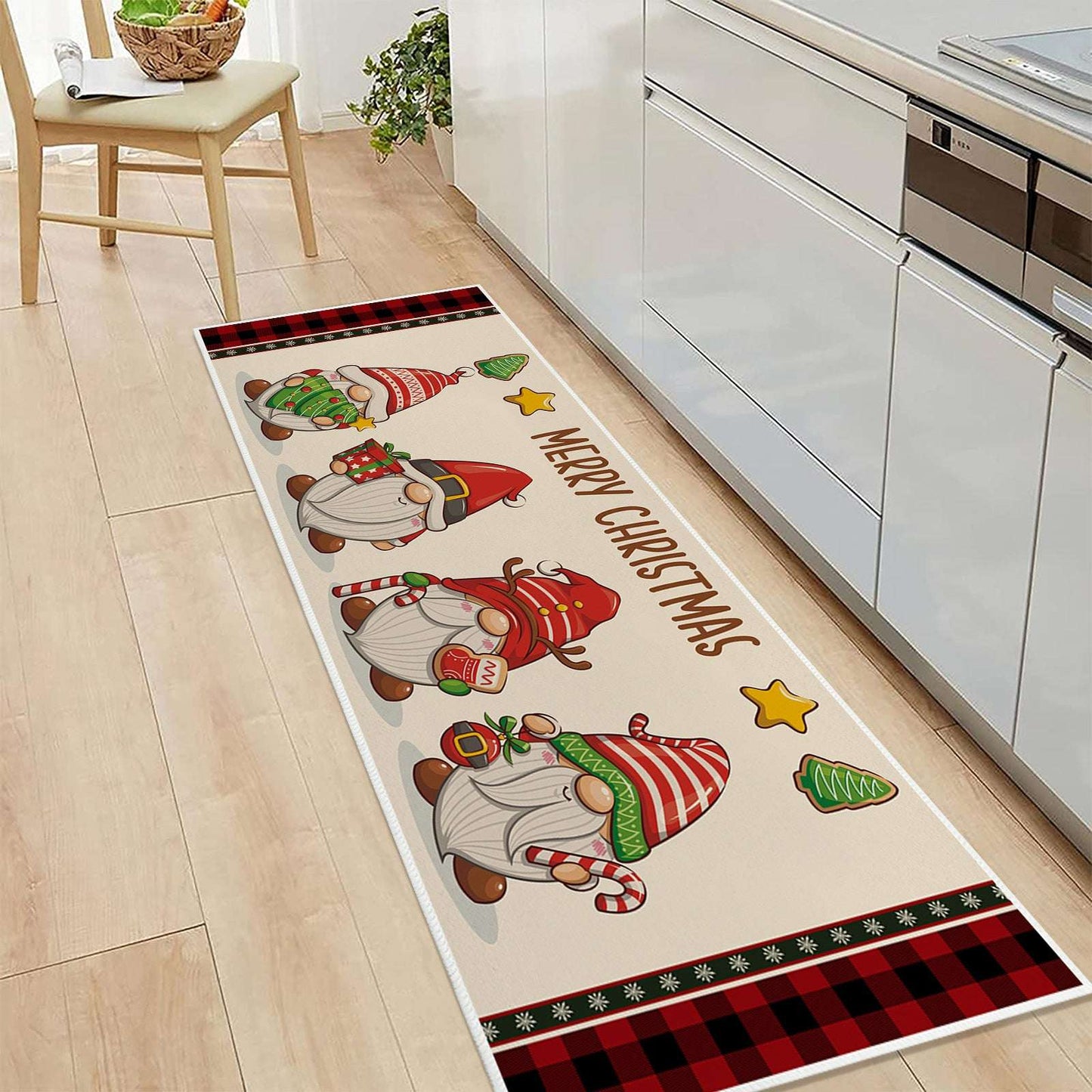 Christmas Printing Carpet Mat Non-slip And Stain-resistant