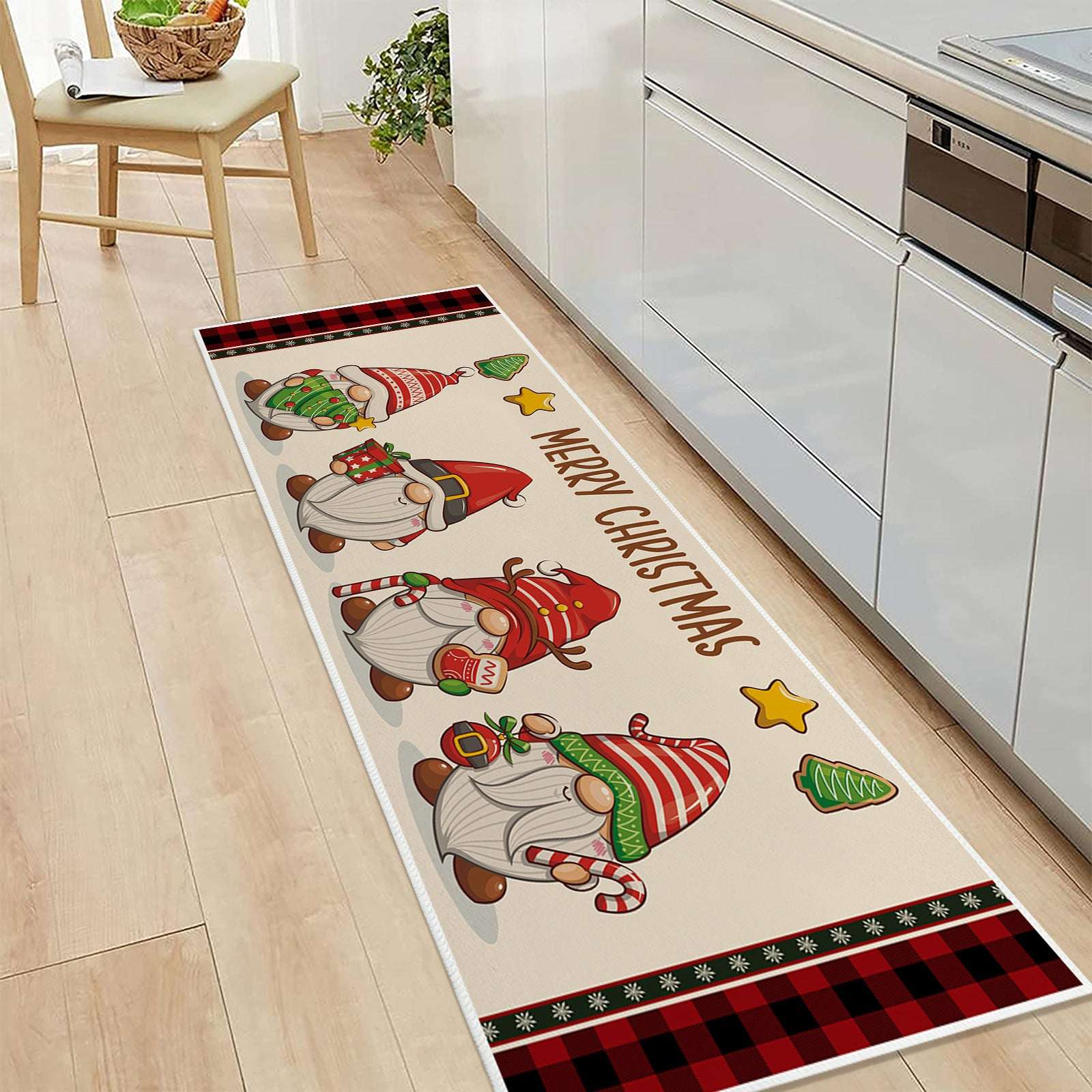 Christmas Printing Carpet Mat Non-slip And Stain-resistant