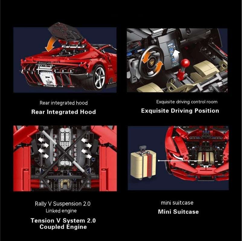 Sports Car Assembly Building Block Toy Model Technology Machinery - globaltradeleader