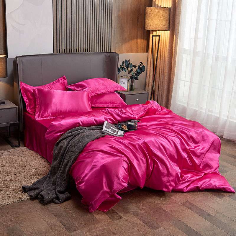 Washed Silk Bed Sheet Four-piece Bedding Set - globaltradeleader