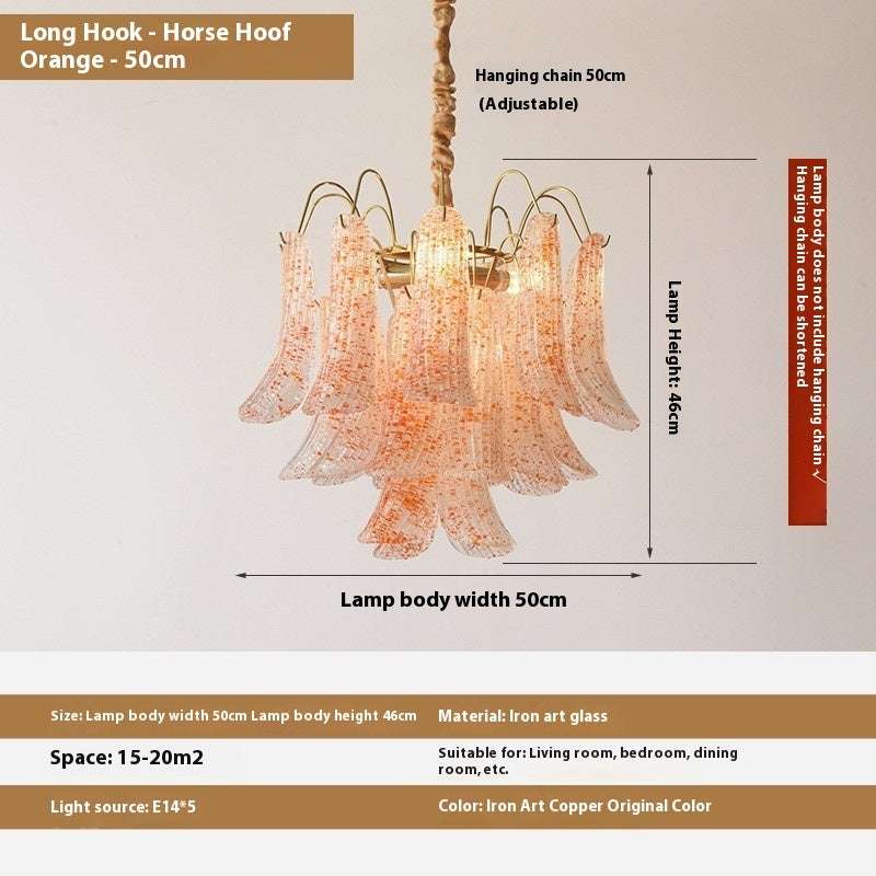 Crystal Shell Chandelier Retro Color Bedroom Glass Lamp - globaltradeleader