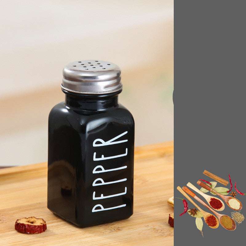 Barbecue Sprinkler Bottle Salt And Pepper Shaker Seasoning Bottle Square Glass Bottle