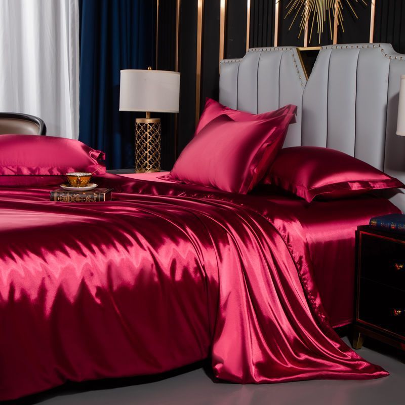 Washed Silk Bed Sheet Four-piece Bedding Set - globaltradeleader