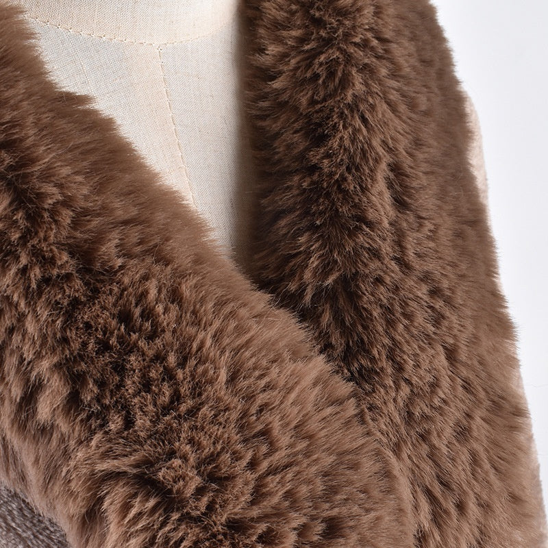 Women's Fur Collar Fur Shawl Warm