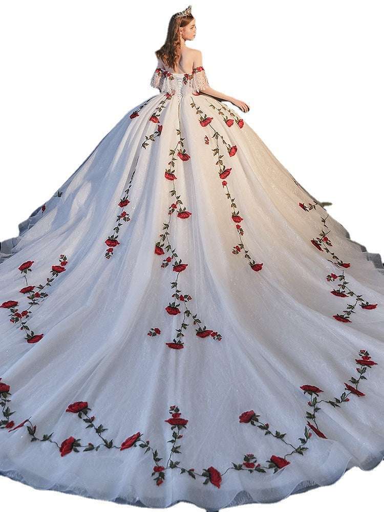 Temperament Bride Bra Trailing Mori Style Wedding Dress - globaltradeleader