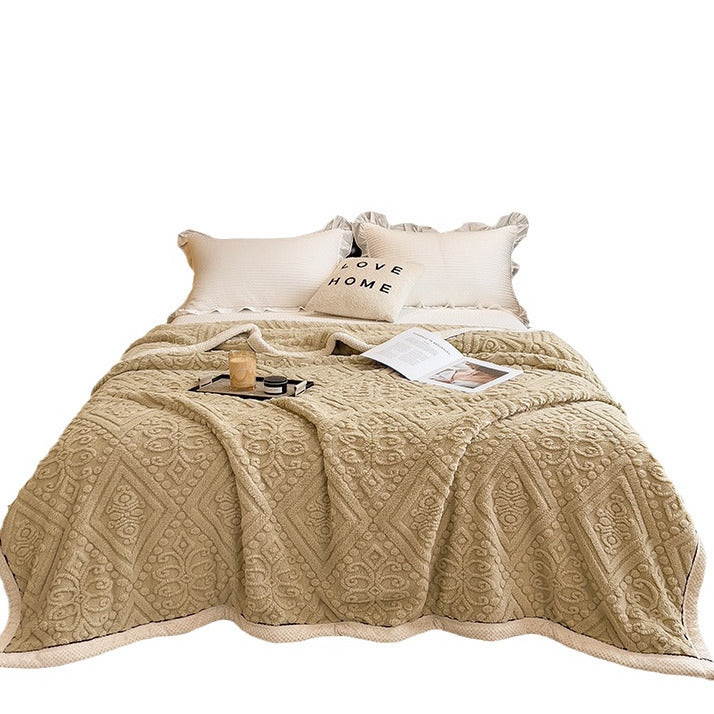 Class A Carved Velvet Blanket Double-sided Thick Blanket - globaltradeleader