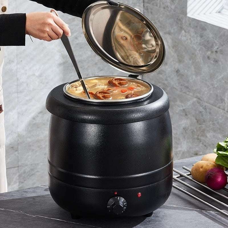 Stainless Steel Insulation Pot Porridge Bucket Hotel Soup Pot Electric Heating Soup Pot - globaltradeleader