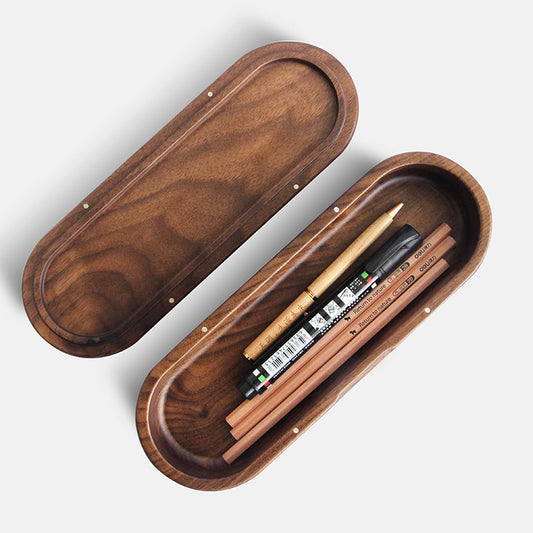 Black Walnut Pencil Case Tableware Chopsticks Spoon Storage Box