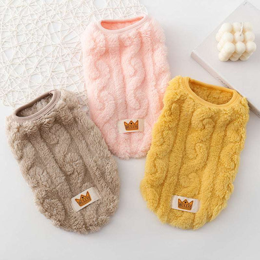 New Pet Clothes Dog Warm Cotton Vest Double Sided Fleece