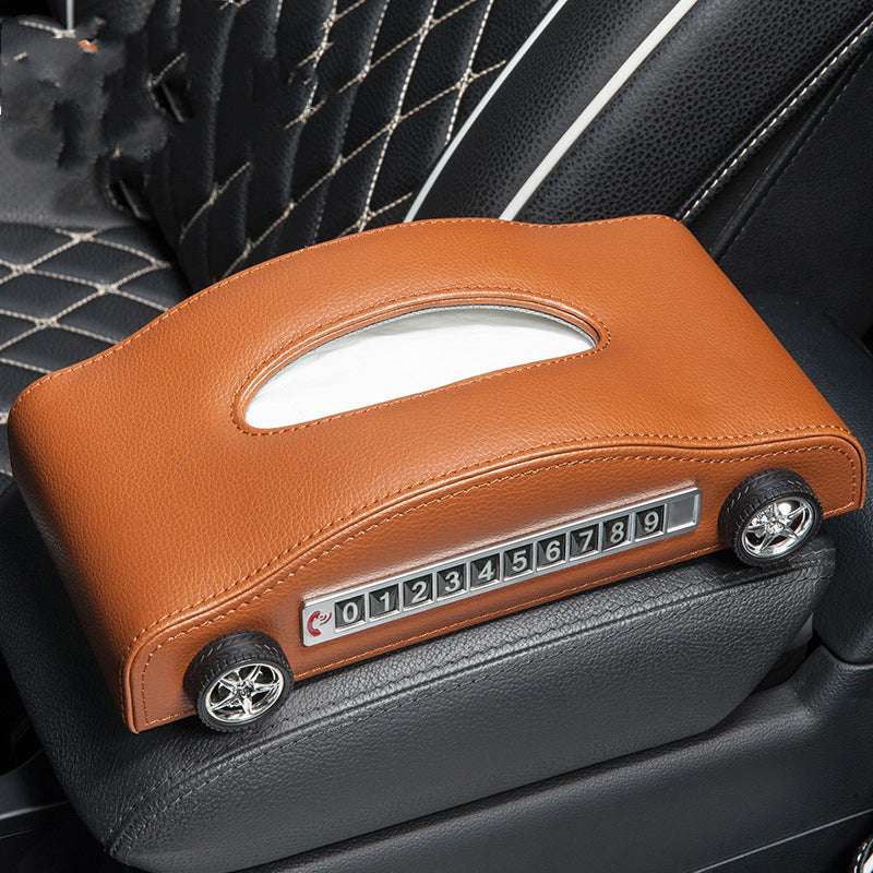 Car Tissue Box Car Interior Supplies Multifunctional Creative Temporary Stop Sign