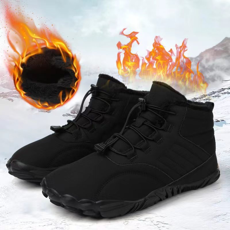 Outdoor Sports Cotton Shoes For Men And Women Winter Warm Slip-on Boots Wear-resistant Anti-ski Thickened Shoes Couple - globaltradeleader