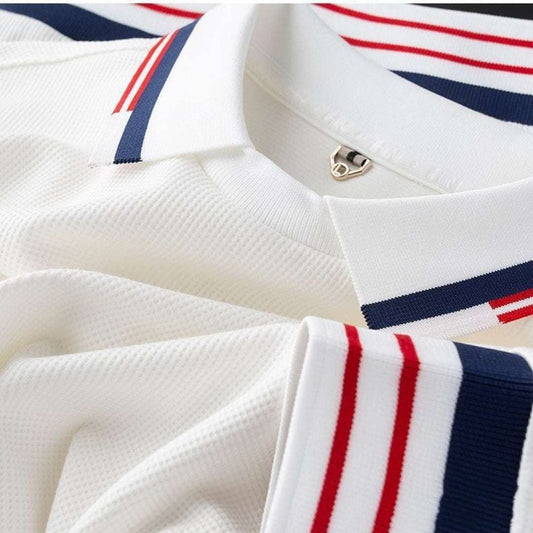 Autumn Thin Casual White Polo Shirt Men's Long Sleeve - globaltradeleader