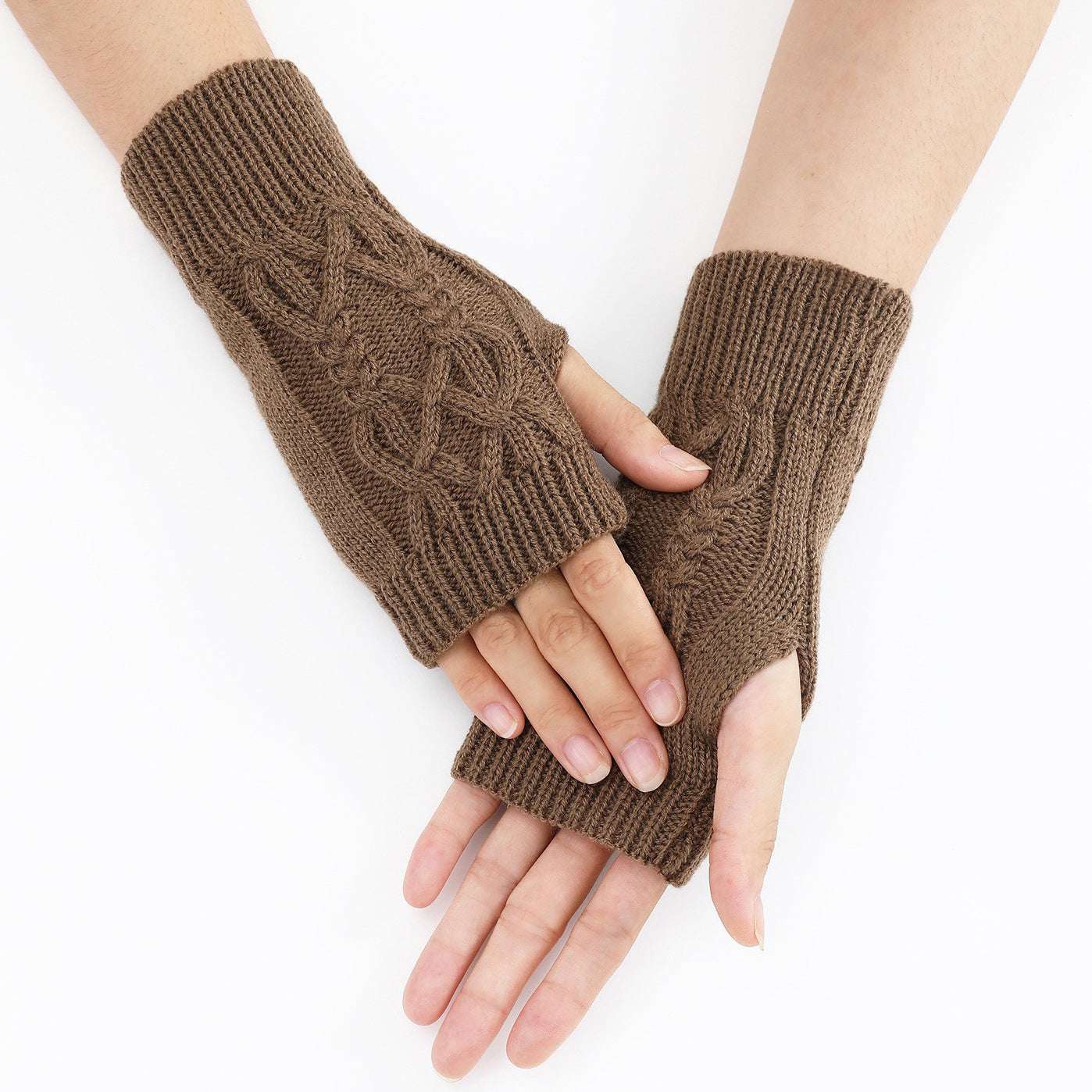 Knitted Half Gloves Female Cute Winter Open Finger Half Finger Student Male And Female Couple Wool - globaltradeleader