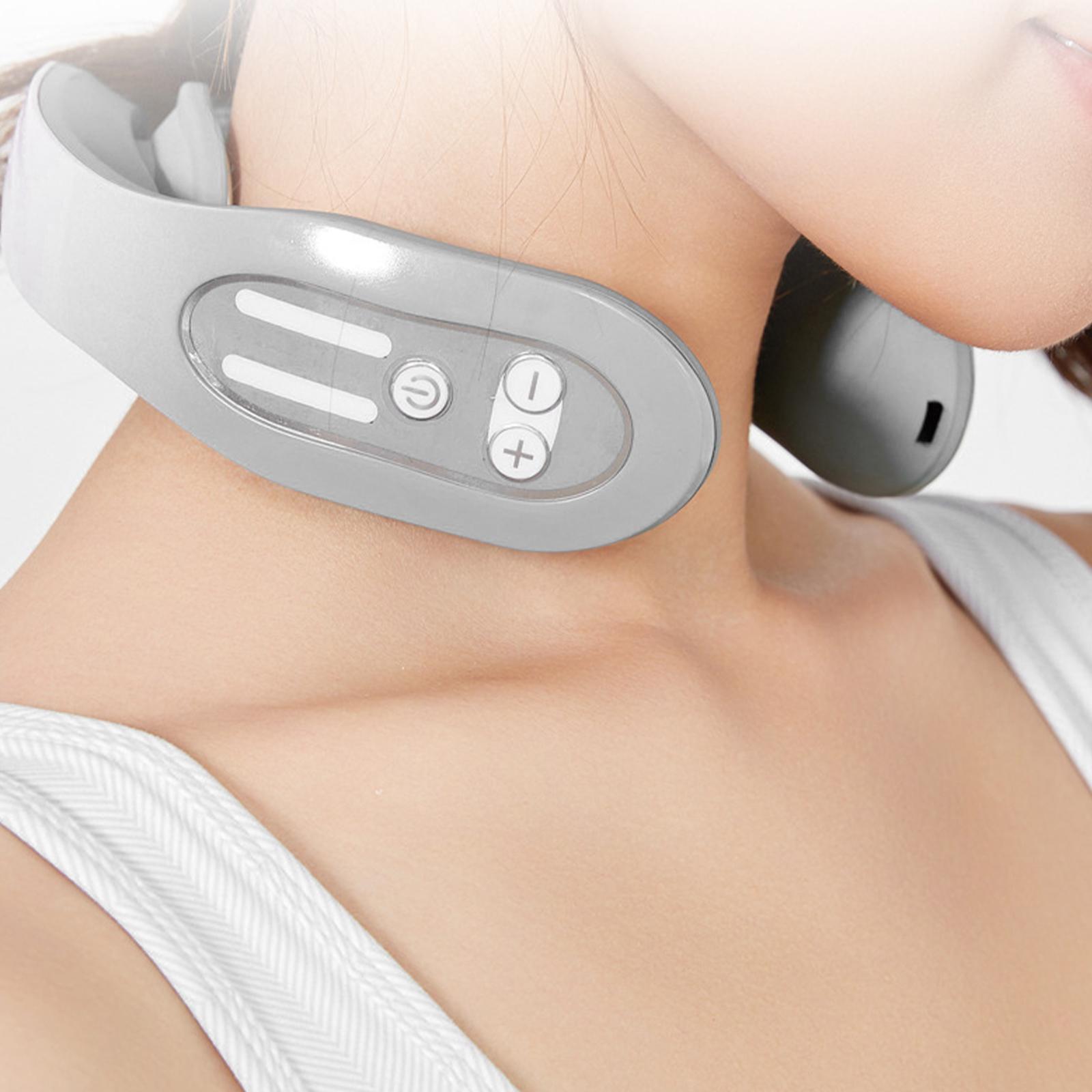 EMS Neck Acupoints Lymphvity Massager Device Intelligent Neck Massager With Heat Blue Hot Design - globaltradeleader