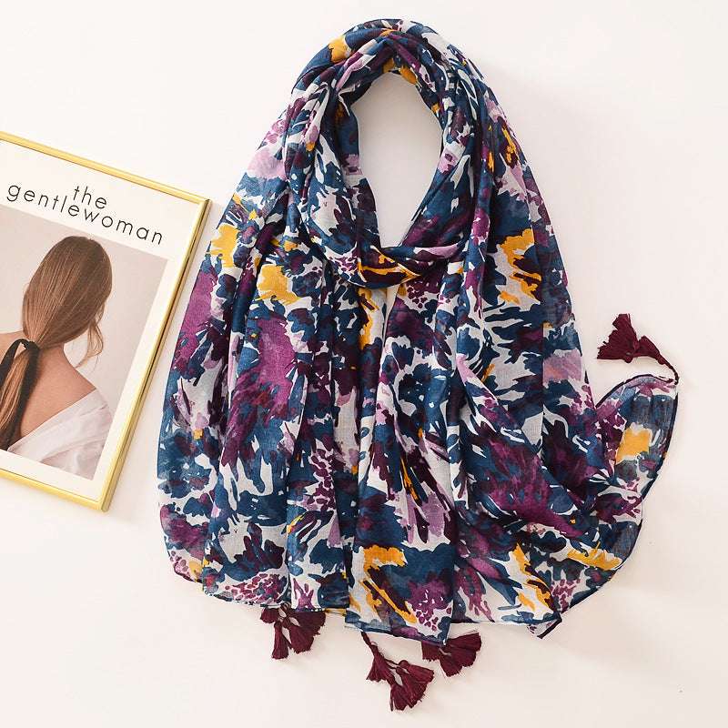 Bohemian Colorful Geometric Diamond Print Scarf