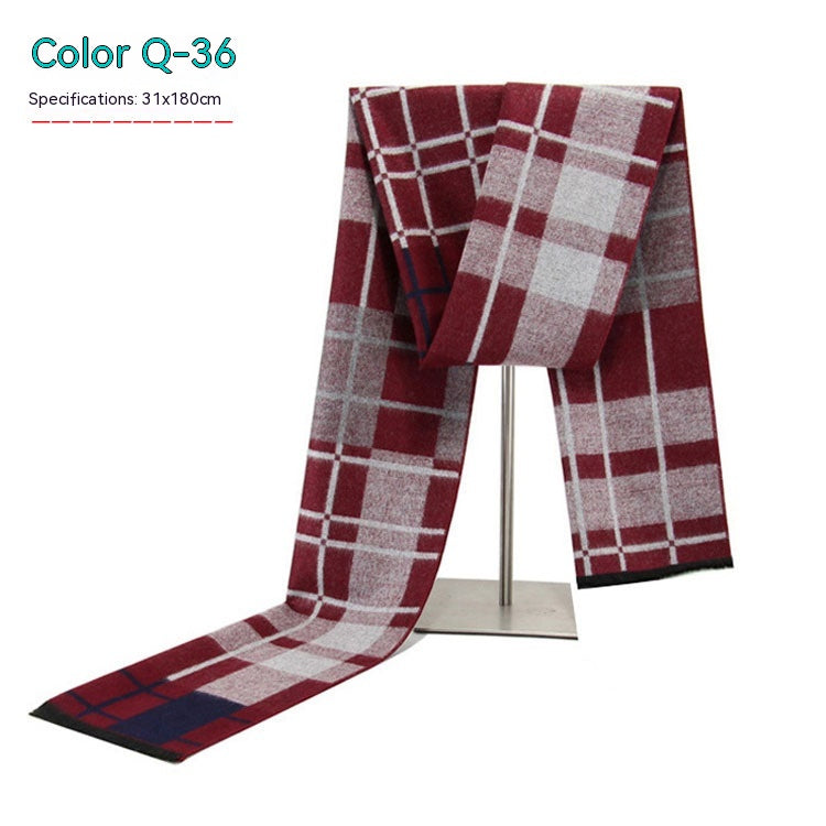 Men's Striped Winter Warm Artificial Cashmere Scarf