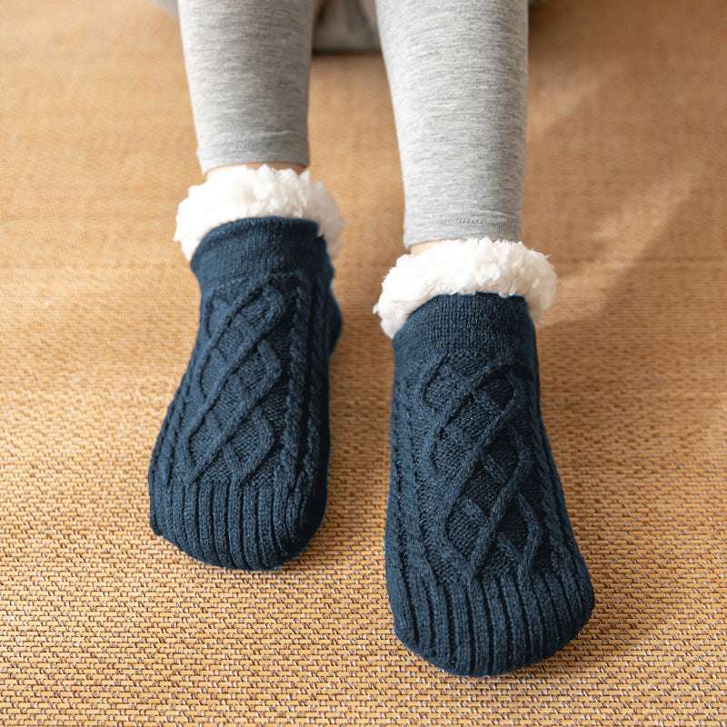 Winter Knitted Plush Floor Socks Home Warm Non-slip Carpet Socks Women - globaltradeleader