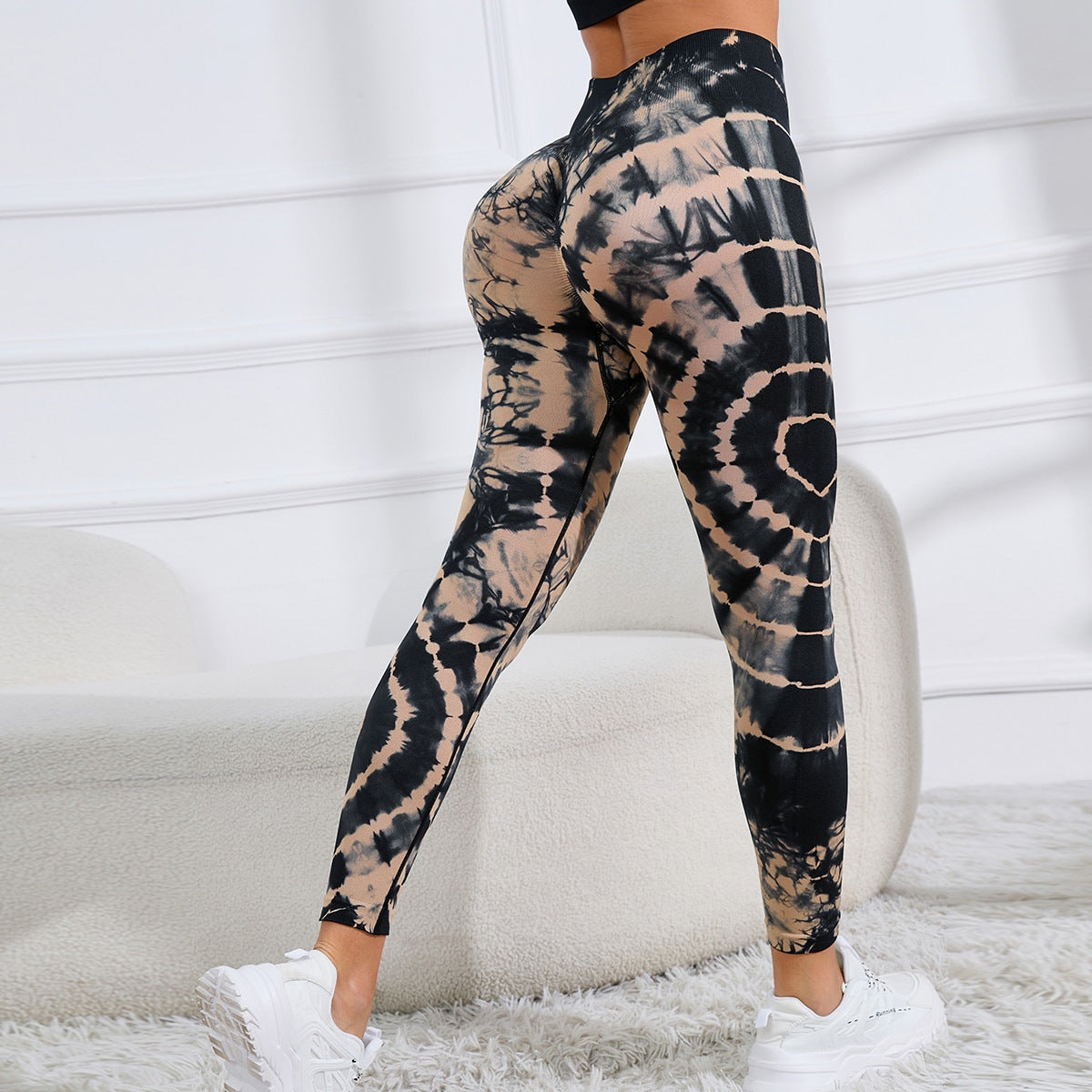 New Tie Dye Printed Yoga Pants Women Seamless High Waist Hip Lifting Fitness Running Sports Leggings - globaltradeleader