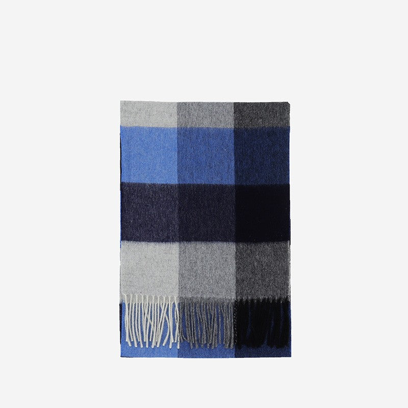 Wool Scarf Winter Popular Women's Men's Thickening Minimalist Plaid