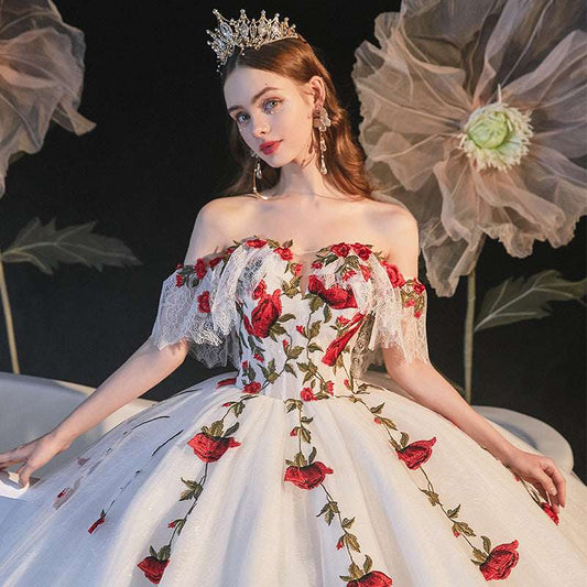 Temperament Bride Bra Trailing Mori Style Wedding Dress - globaltradeleader