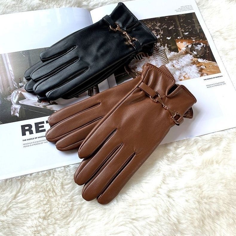 Gloves Women's Winter Warm Plus Fleece Gloves PU - globaltradeleader