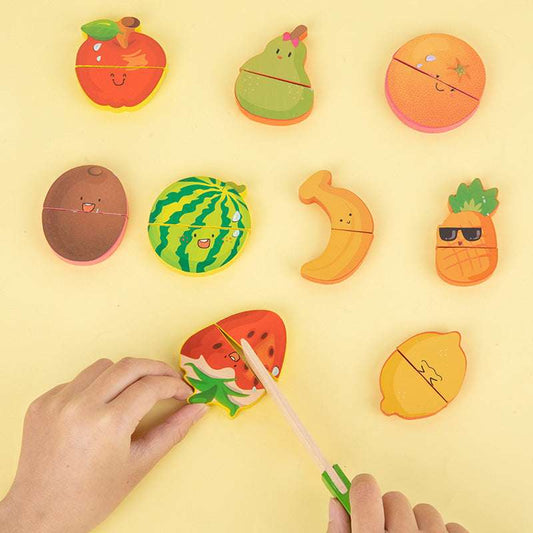 Baby Busy Board Diy Accessories Fruit Games Wooden Toys