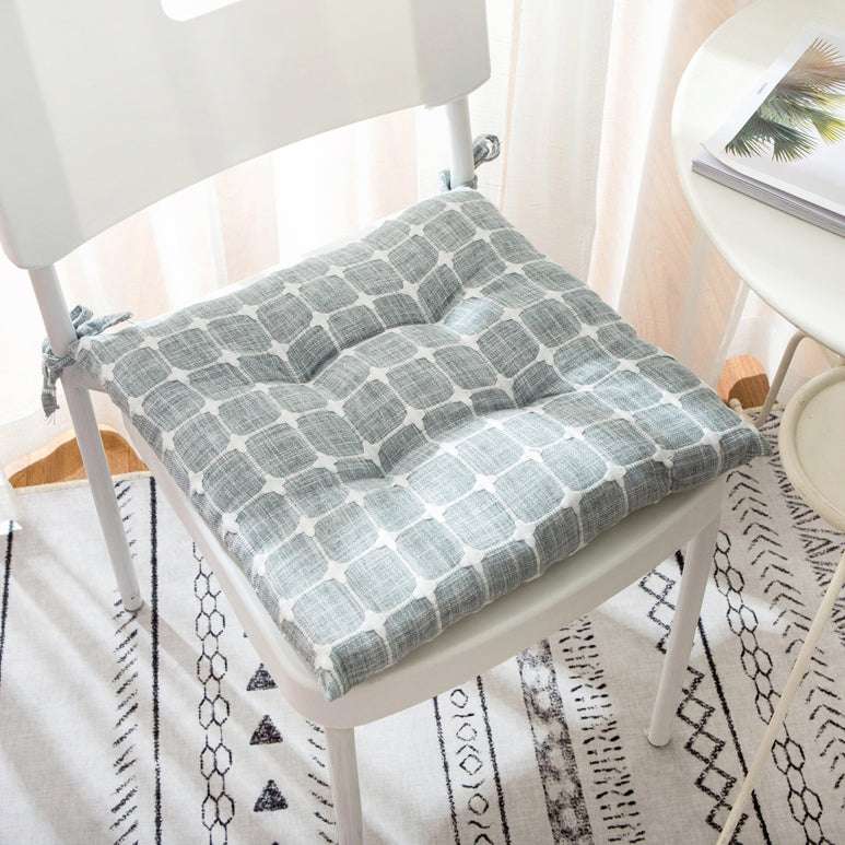 Home Fashion Simple Plaid Linen Cushion