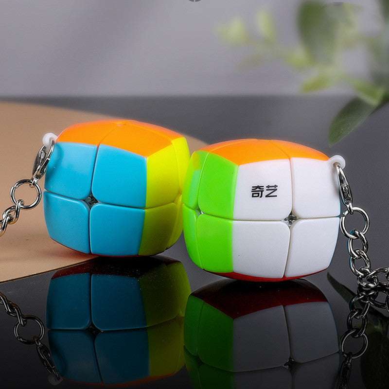 Rubik's Cube Keychain Small Steamed Bun Maple Leaf Pyramid - globaltradeleader