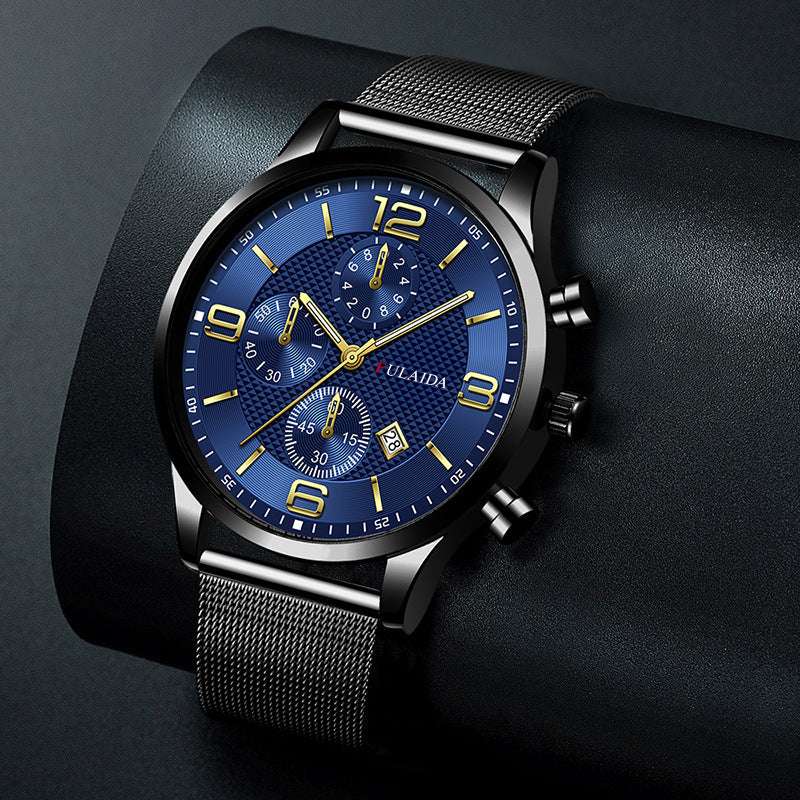 Mesh Strap Calendar Quartz Simple Casual All-match Men's Watch - globaltradeleader