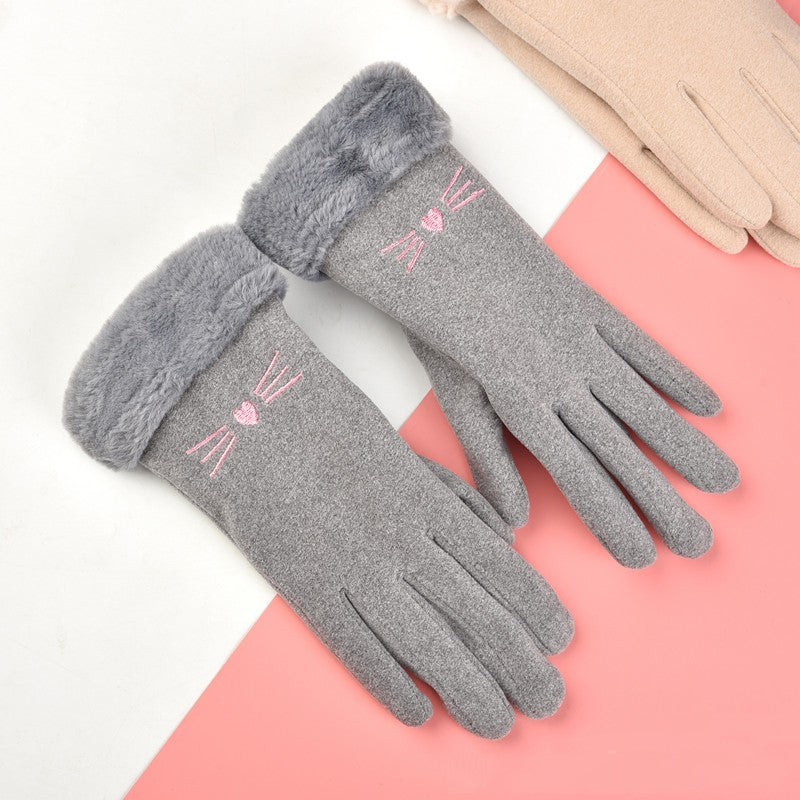 Women's Winter Fleece-lined Thermal Touch Screen Gloves