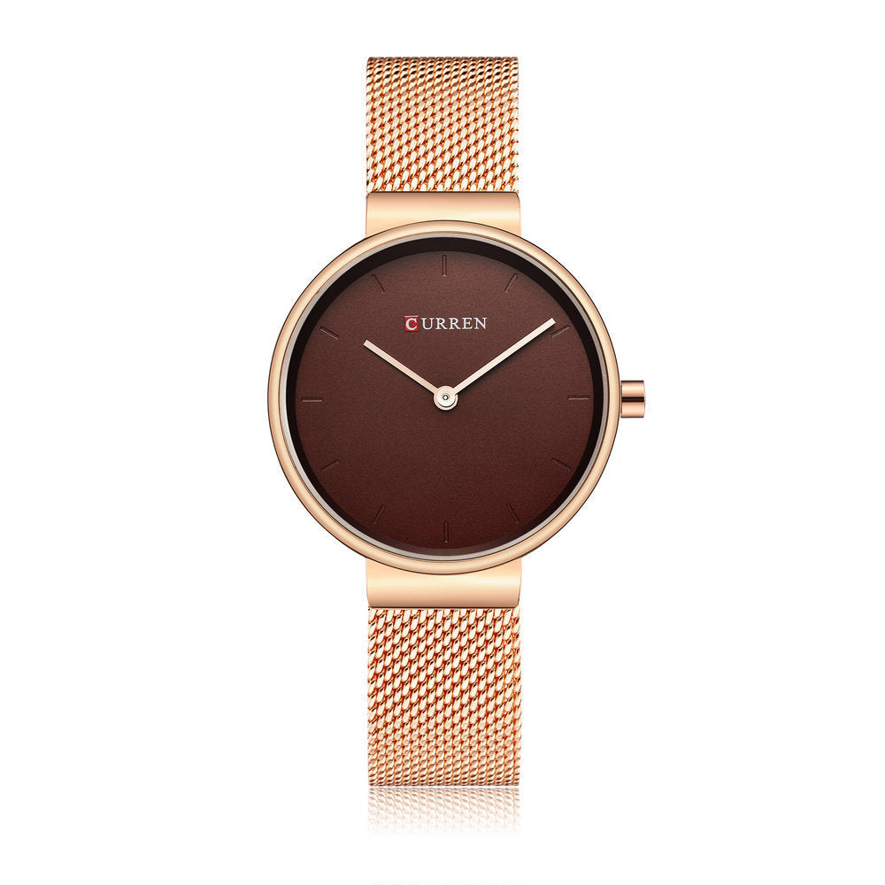 Fashion New Water Quartz Watch Women's Mesh Belt Casual Business Pointer Watch - globaltradeleader