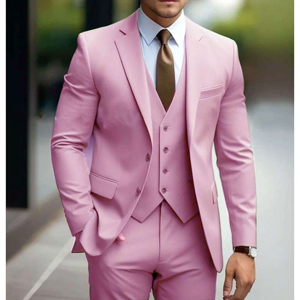 Business Casual Men's Three-piece Suit For Bridegroom Men's Wedding - globaltradeleader