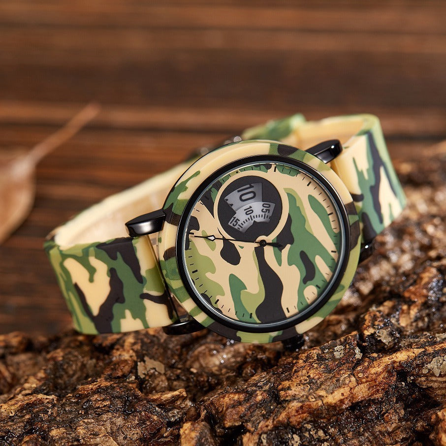 Camouflage Watch Student Sports Double Display Fashion Silicone Strap - globaltradeleader