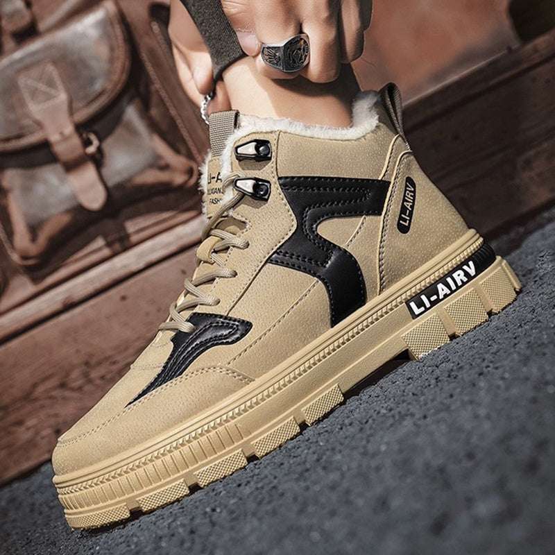 Winter Thickened Velvet Warm Ankle Boots Men Outdoor Subzero Anti-cold Anti-ski Snow Boots Outdoor Casual Walking Running Flat Shoes - globaltradeleader